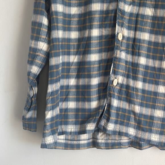 The Cat's Pajamas plaid cotton flannel long sleeve pajama sleep shirt sz L - Picture 3 of 6